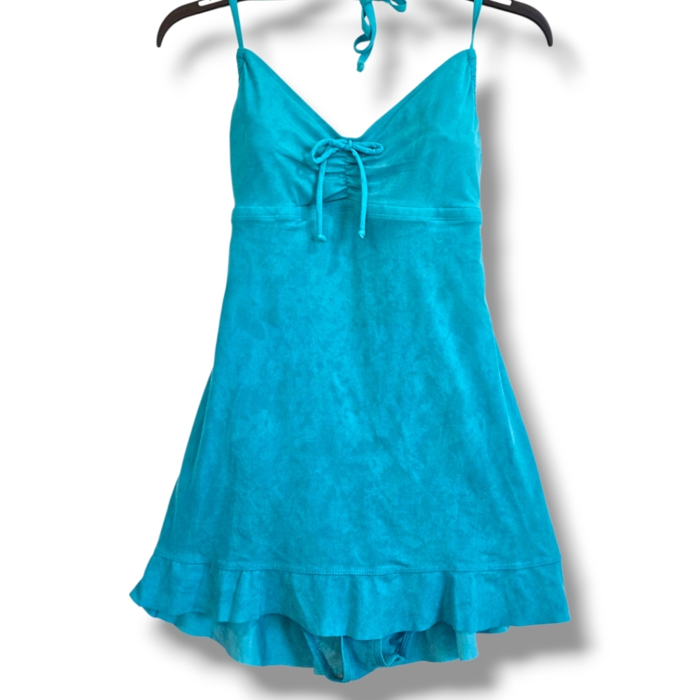 MAINSTREAM 1 Piece Swim Suit Dress/Attached Skirt, Size 12 Large